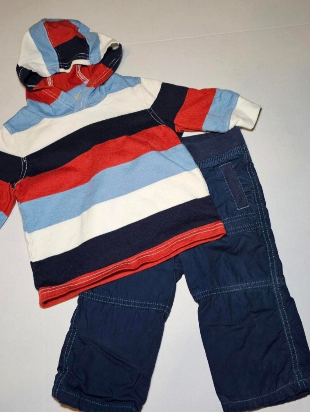 Gymboree Baby Boy Lot 6 12 Months Outfit Hoodie Pants Lined Striped